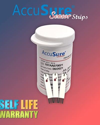 AccuSure Sensor Glucometer Test Strips 50