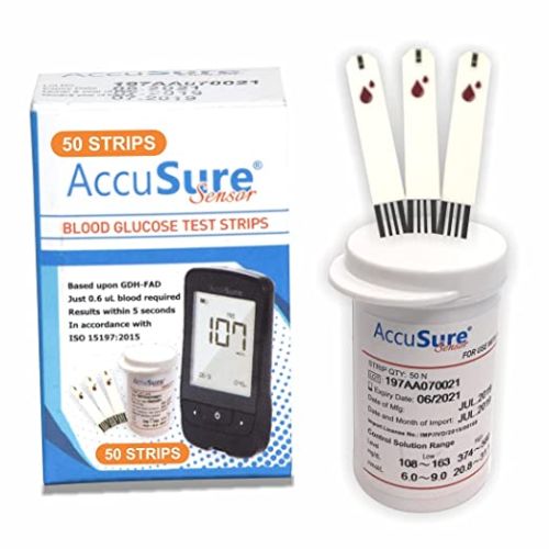 AccuSure Sensor Glucometer Test Strips 50