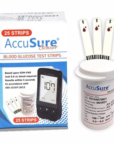 AccuSure Sensor Glucometer Test Strips 25